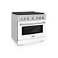 ZLINE 36" 5.2 cu. ft. Paramount Dual Fuel Range with 6 Burner Gas Cooktop and Electric Convection Oven in Satin Stainless Steel with White Matte Door, SDRS-WM-36
