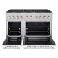 ZLINE 48" 6.7 cu. ft. Paramount Double Oven Dual Fuel Range with 8 Burner Gas Cooktop in Satin Stainless Steel with White Matte Doors, SDRS-WM-48