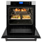 ZLINE 30" Autograph Professional True Convection Single Wall Oven with Air Fry and Self Clean in Satin Stainless Steel with Matte Black Handle, WASSZ-30-MB