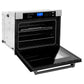 ZLINE 30" Autograph Professional True Convection Single Wall Oven with Air Fry and Self Clean in Satin Stainless Steel with Matte Black Handle, WASSZ-30-MB