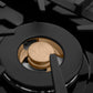 ZLINE 36 in. Dropin Cooktop with 6 Gas Burners and Black Porcelain Top and Brass Burners, RC-BR-36-PBT