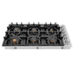 ZLINE 36 in. Dropin Cooktop with 6 Gas Burners and Black Porcelain Top and Brass Burners, RC-BR-36-PBT