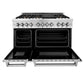ZLINE 48" 6.0 cu. ft. Gas Burner, Electric Oven with Griddle and Brass Burners in Stainless Steel, RA-BR-GR-48