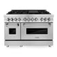 ZLINE Appliance Package - 48" Dual Fuel Range, Range Hood, Refrigerator, Microwave Drawer, Dishwasher and Beverage Fridge, 6KPR-RARH48-MWDWV-RBV