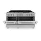 ZLINE 60" 7.4 cu. ft. Legacy Dual Fuel Range with 9 Burner Gas Cooktop and 2 Electric Convection Ovens in Satin Stainless Steel, RAS-SN-60