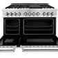 ZLINE 48 in. Professional Gas Burner, Electric Oven Range in Stainless Steel with Brass Burners, RA-BR-48