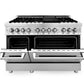 ZLINE Appliance Package - 48 in. Dual Fuel Range, Range Hood, Microwave Drawer, 3 Rack Dishwasher, Refrigerator, 5KPR-RARH48-MWDWV