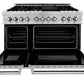ZLINE 48" 6.0 cu. ft. Legacy Dual Fuel Range with 7 Burner Gas Cooktop and 2 Electric Ovens in Satin Stainless Steel, RAS-SN-48