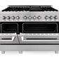 ZLINE 48" 6.0 cu. ft. Legacy Dual Fuel Range with 7 Burner Gas Cooktop and 2 Electric Ovens in Satin Stainless Steel, RAS-SN-48