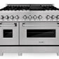 ZLINE 48 in. Kitchen Appliance Package with Satin Stainless Dual Fuel Range, Ducted Vent Range Hood and Tall Tub Dishwasher, 3KP-RASRH48-DWV