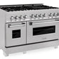 ZLINE Appliance Package - 48" Dual Fuel Range and Convertible Vent Range Hood in Satin Stainless Steel , 2KP-RASSNRH48