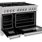 ZLINE 48" 6.0 cu. ft. Legacy Dual Fuel Range with 7 Burner Gas Cooktop and 2 Electric Ovens in Satin Stainless Steel, RAS-SN-48