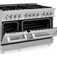 ZLINE 48 in. Kitchen Appliance Package with Satin Stainless Dual Fuel Range, Ducted Vent Range Hood and Tall Tub Dishwasher, 3KP-RASRH48-DWV