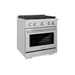 ZLINE 30" 4.2 cu. ft. Paramount Dual Fuel Range in Stainless Steel with 4 Brass Burners, SDR-BR-30