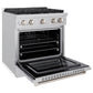 ZLINE 30" 4.2 cu. ft. Paramount Dual Fuel Range with 4 Burners in Stainless Steel, SDR30