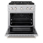 ZLINE 30" 4.2 cu. ft. Paramount Dual Fuel Range with Gas Cooktop and Electric Convection Oven in Satin Stainless Steel with 4 Brass Burners, SDRS-BR-30