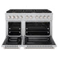 ZLINE 48" 6.7 cu. ft. Paramount Double Oven Dual Fuel Range in Satin Stainless Steel with 8 Brass Burners, SDRS-BR-48