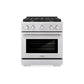 ZLINE Paramount 30" Gas Range with Convection Oven and 4 Brass Burners in Stainless Steel, SGR-BR-30