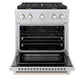 ZLINE Paramount 30" Gas Range with Convection Oven and 4 Brass Burners in Stainless Steel, SGR-BR-30