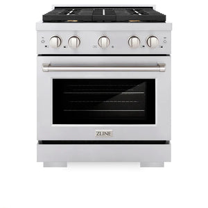 ZLINE Paramount 30" Gas Range with Convection Oven and 4 Brass Burners in Stainless Steel, SGR-BR-30