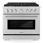 ZLINE Appliance Package - 36 in. Gas Range, Range Hood, Microwave Oven, 3 Rack Dishwasher, 4KP-RGRH36-MODWV