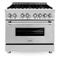 ZLINE Appliance Package - 36 in. Dual Fuel Range, Range Hood, Microwave Drawer, 3KP-RARH36-MW