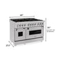 ZLINE 48" 6.0 cu. ft. Legacy Dual Fuel Range with Gas Cooktop and 2 Electric Ovens in Satin Stainless Steel with 6 Brass Burners, RAS-SN-BR-48