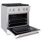 ZLINE Paramount 30" 4.2 cu. ft. Gas Range with Convection Oven in Stainless Steel with White Matte Door, SGR-WM-30