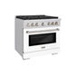 ZLINE Paramount 36" 5.2 cu. ft. Gas Range with Convection Oven in Stainless Steel with White Matte Door, SGR-WM-36
