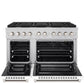 ZLINE Paramount 48" 6.7 cu. ft. Gas Range with Convection Oven in Stainless Steel with White Matte Doors, SGR-WM-48