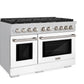 ZLINE Paramount 48" 6.7 cu. ft. Gas Range with Convection Oven in Stainless Steel with White Matte Doors, SGR-WM-48