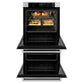 ZLINE 30" Professional True Convection Double Wall Oven with Air Fry and Self Clean in Satin Stainless Steel with White Matte Doors, WADS-WM-30