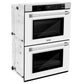 ZLINE 30" Professional True Convection Double Wall Oven with Air Fry and Self Clean in Satin Stainless Steel with White Matte Doors, WADS-WM-30