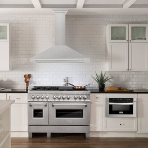 ZLINE 48" Convertible Satin Stainless Steel Wall Mount Range Hood with Stainless Steel Handle, KB4SNX-48