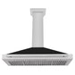 ZLINE 48" Convertible Satin Stainless Steel Wall Mount Range Hood with Black Matte Shell and Stainless Steel Handle, KB4SNX-BLM-48