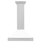 ZLINE 30" Convertible Satin Stainless Steel Wall Mount Range Hood with White Matte Shell and Stainless Steel Handle, KB4SNX-WM-30