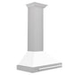 ZLINE 30" Convertible Satin Stainless Steel Wall Mount Range Hood with White Matte Shell and Stainless Steel Handle, KB4SNX-WM-30