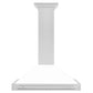 ZLINE 36" Convertible Satin Stainless Steel Wall Mount Range Hood with White Matte Shell and Stainless Steel Handle, KB4SNX-WM-36
