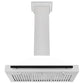 ZLINE Autograph 36" Convertible Satin Stainless Steel Wall Mount Range Hood with White Matte Shell and Matte Black Handle, KB4SNZ-WM36-MB