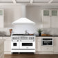 ZLINE 48" Convertible Satin Stainless Steel Wall Mount Range Hood with White Matte Shell and Stainless Steel Handle, KB4SNX-WM-48