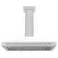 ZLINE 48" Convertible Satin Stainless Steel Wall Mount Range Hood with White Matte Shell and Stainless Steel Handle, KB4SNX-WM-48