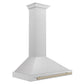 ZLINE Autograph 36" Convertible Satin Stainless Steel Wall Mount Range Hood with Champagne Bronze Handle, KB4SNZ-36-CB