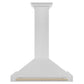 ZLINE Autograph 36" Convertible Satin Stainless Steel Wall Mount Range Hood with Polished Gold Handle, KB4SNZ-36-G