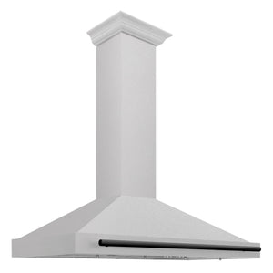 ZLINE Autograph 48" Convertible Satin Stainless Steel Wall Mount Range Hood with Matte Black Handle, KB4SNZ-48-MB