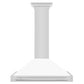 ZLINE 36 Inch Stainless Steel Range Hood with White Matte Shell and Stainless Steel Handle, KB4STX-WM-36