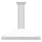 ZLINE 48 Inch Stainless Steel Range Hood with White Matte Shell and Stainless Steel Handle, KB4STX-WM-48