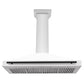 ZLINE 48 Inch Autograph Edition Stainless Steel Range Hood with a White Matte Shell and Matte Black Handle, KB4STZ-WM48-MB