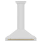 ZLINE 36 Inch Autograph Edition Stainless Steel Range Hood with Champagne Bronze Handle, KB4STZ-36-CB