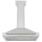 ZLINE 36 Inch Autograph Edition Stainless Steel Range Hood with Gold Handle, KB4STZ-36-G