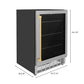 ZLINE Autograph 24" Monument 154 Can Beverage Fridge in Stainless Steel with Champagne Bronze Accents, RBVZ-US-24-CB